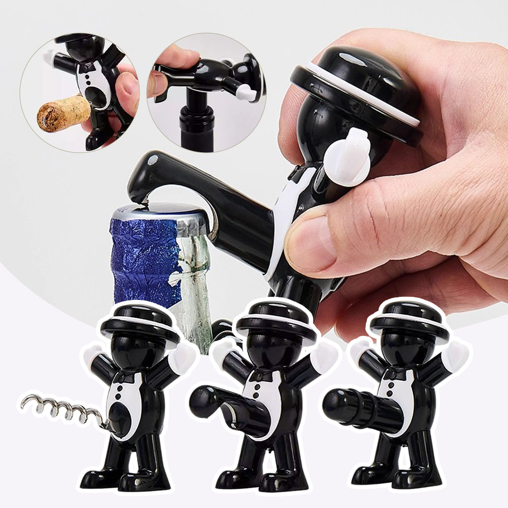 Wine Beer Opener - Apribottiglie Black Cool Man Dispositivo per