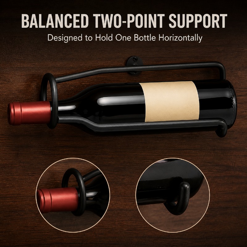 Wine Rack Wall Mount - Portabottiglie da Parete in Metallo Stile