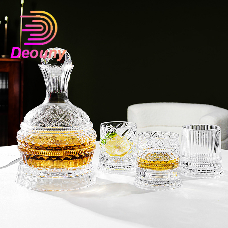 Wine Beer Glass Set - DEOUNY Decanter per vino rotante con