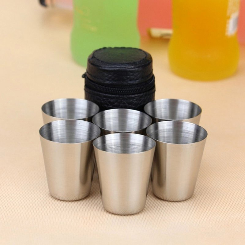 Wine Beer Glass Set - 4/6 pezzi tazze in acciaio inossidabile
