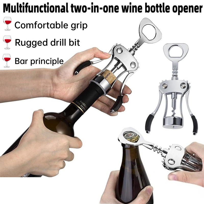 Wine Beer Opener - Apribottiglie manuale 2 in 1, pratico