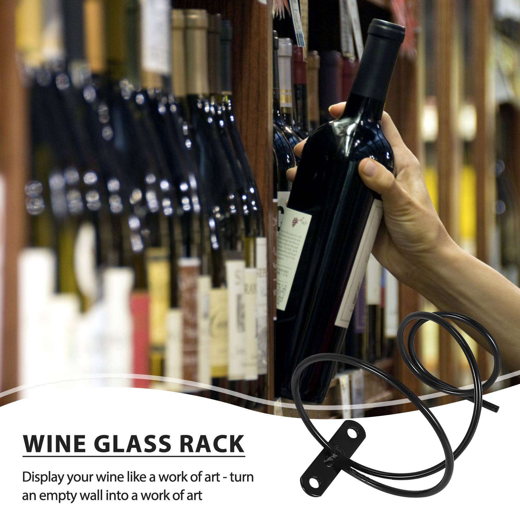 Wine Rack Wall Mount - ABGH-Confezione da 6 Portabottiglie da Parete