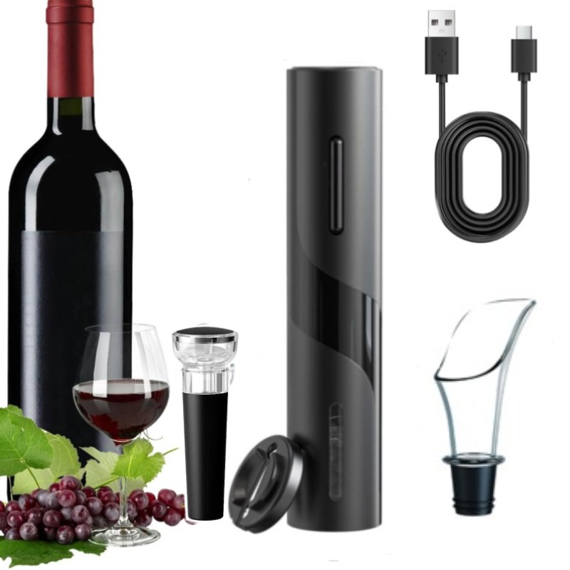 Wine Beer Opener - Cavatappi automatico elettrico multifunzione ricaricabile Set
