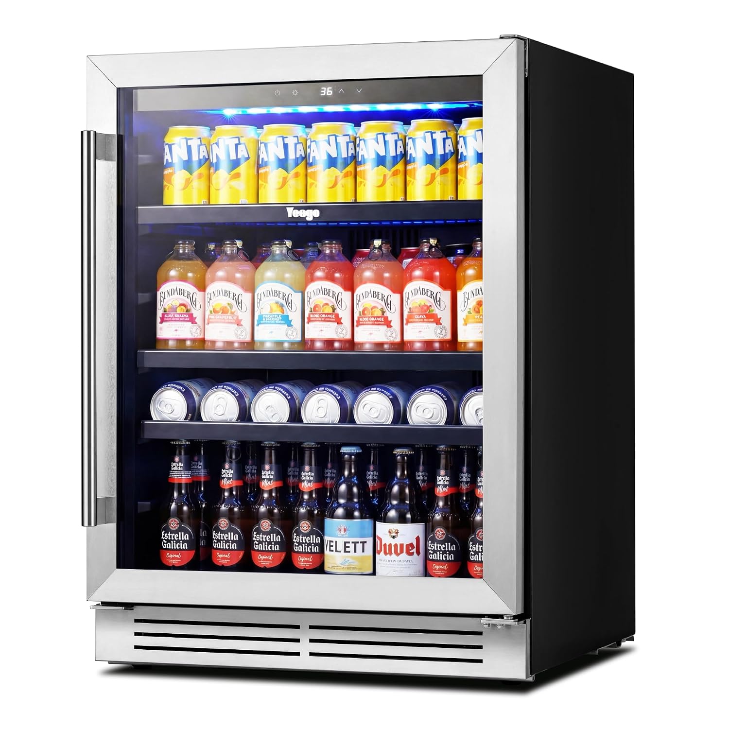 Wine Beer Fridge Under Counter - Frigorifero per Bevande da 24 Pollici,