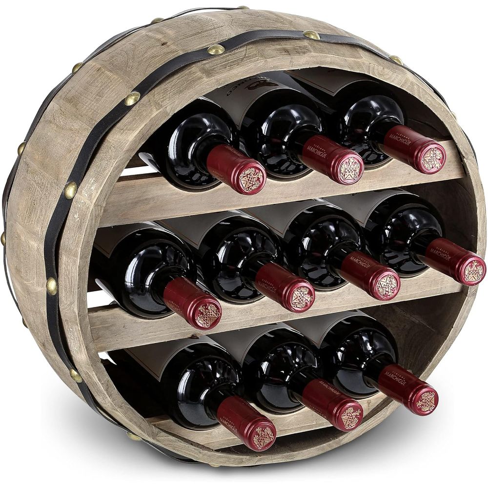 Wine Rack Wall Mount - Portabottiglie da Parete Industriale in Legno
