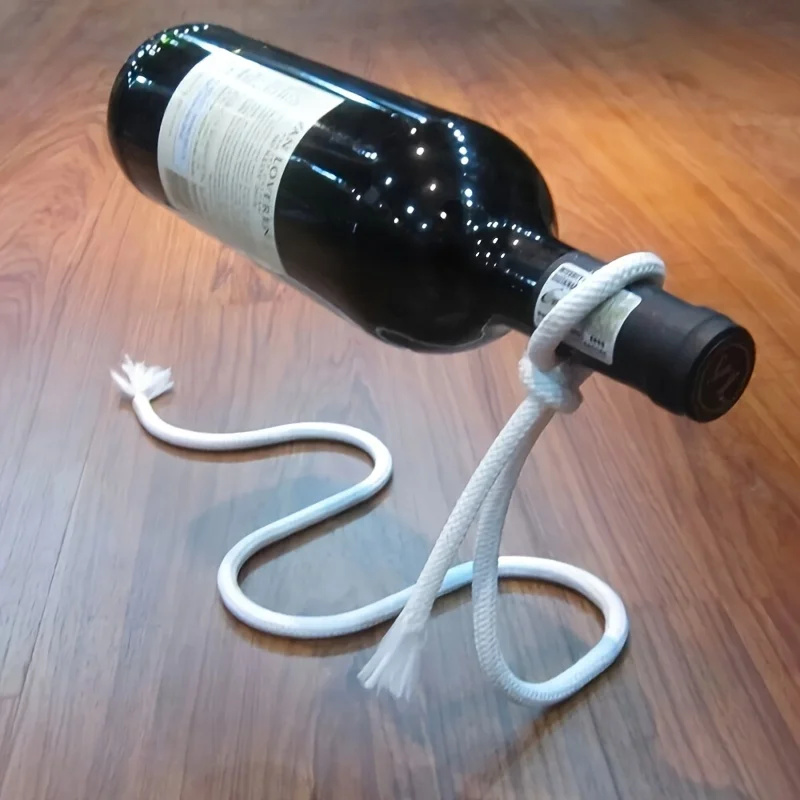 Wine Rack Wall Mount - Portabottiglie creativo per vino, corda per
