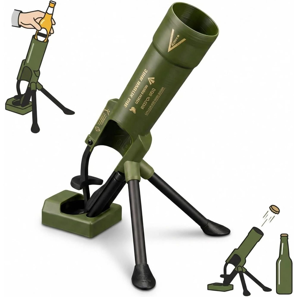 Wine Beer Opener - Apribottiglie a mortaio per birra, 51mm,