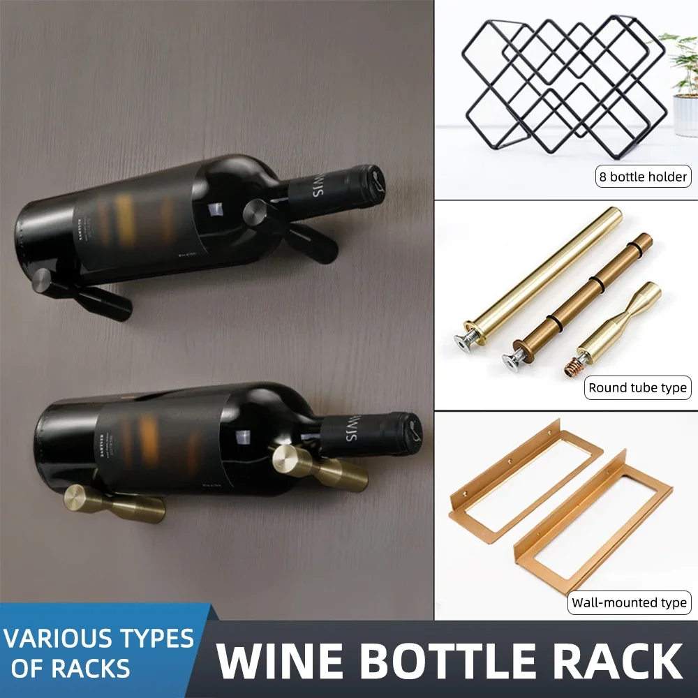 Wine Rack Wall Mount - Portabottiglie in Lega di Alluminio, Espositore