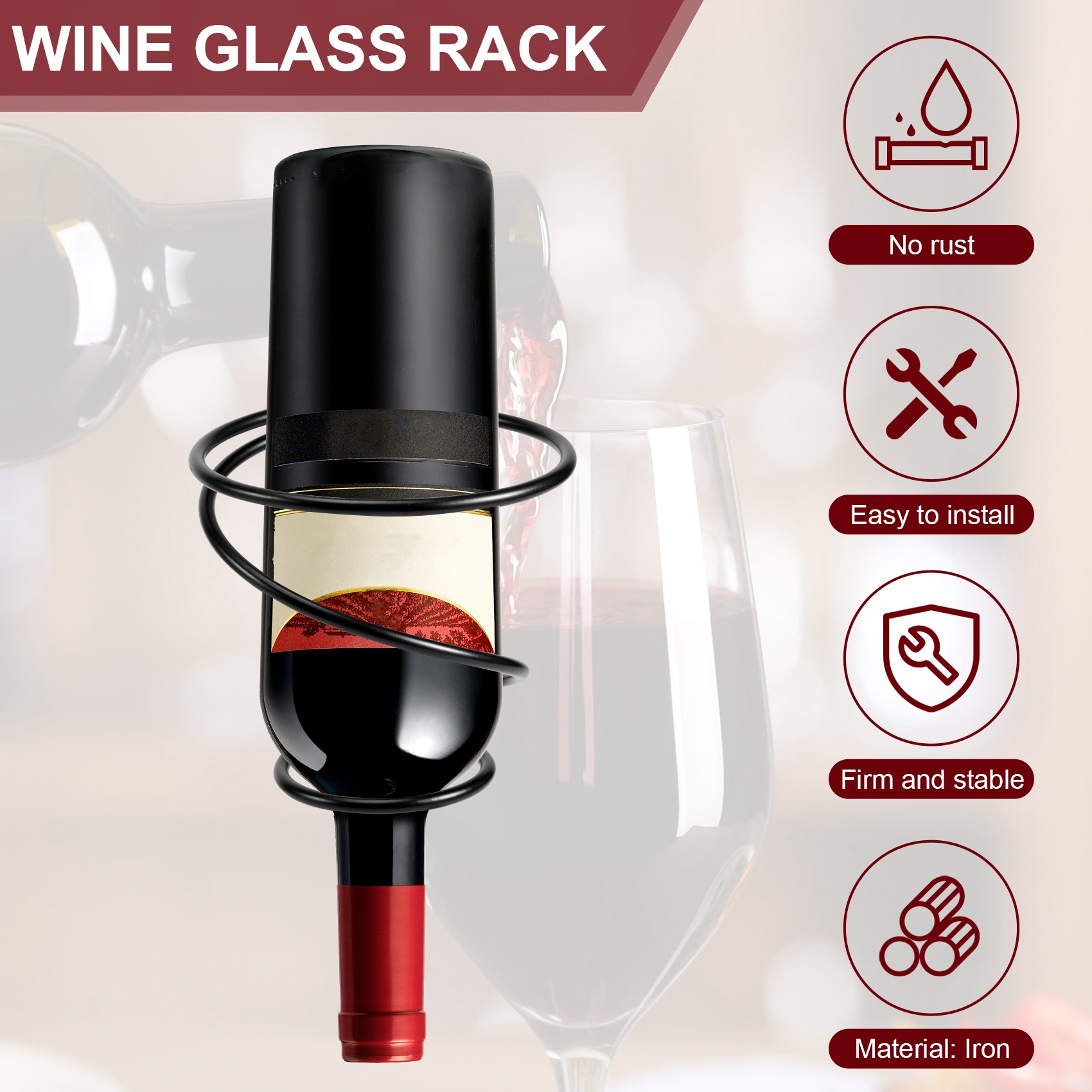 ABGH-Confezione da 6 Portabott - Wine Rack Wall Mount recensione e prezzo